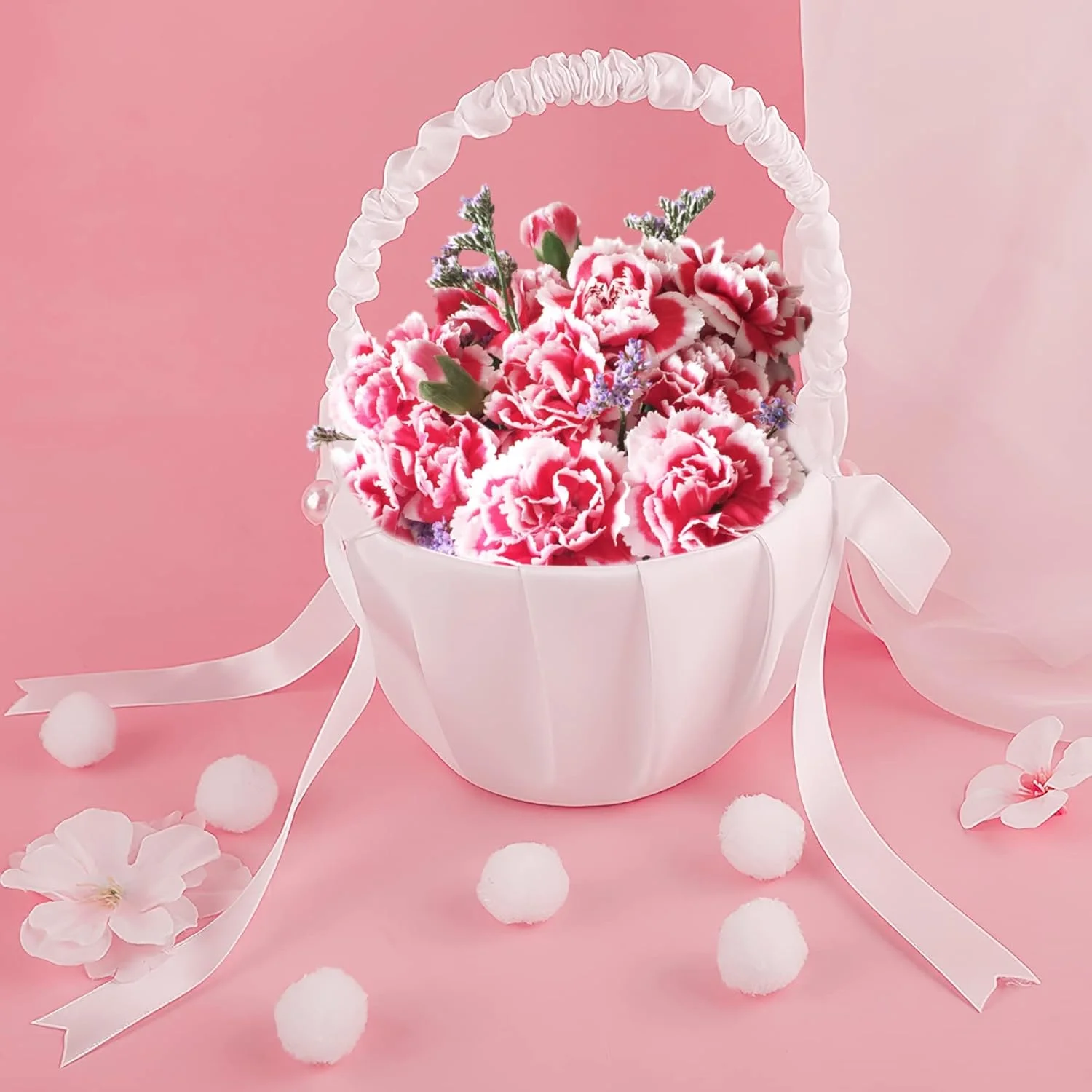 سبد گل دخترانه سفید Excefore برای عروسی، سبد گل دخترانه عاجی، لوازم مهمانی ضیافت عروسی، 13 x 20 سانتی متر (4 عدد) سبد گل دخترانه سفید Excefore برای عروسی، سبد گل دخترانه عاجی، لوازم مهمانی ضیافت عروسی، 13 x 20 سانتی متر (4 عدد)