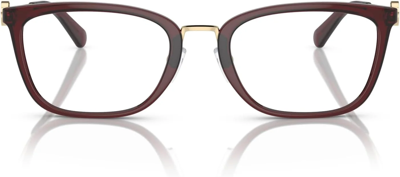 عینک طبی زنانه مستطیلی Michael Kors مدل MK4054 Captiva، قرمز تیره/لنز نمایشی، 54 میلی متر