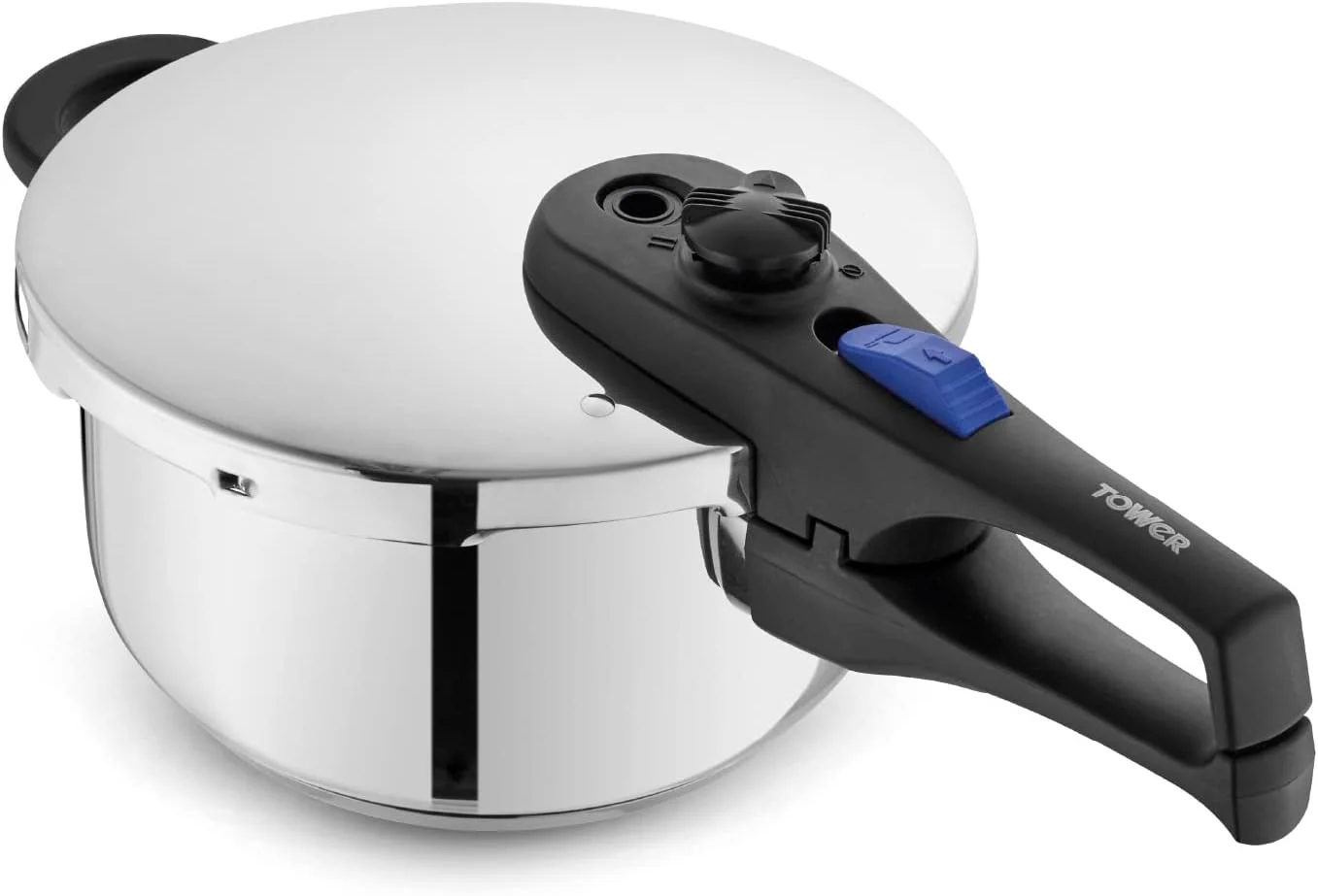 زودپز تاور مدل T920004S4L اکسپرس، دسته باکالیت با سیستم درب قفل ایمن، نشانگر فشار بصری، 4 لیتر، استیل ضد زنگ