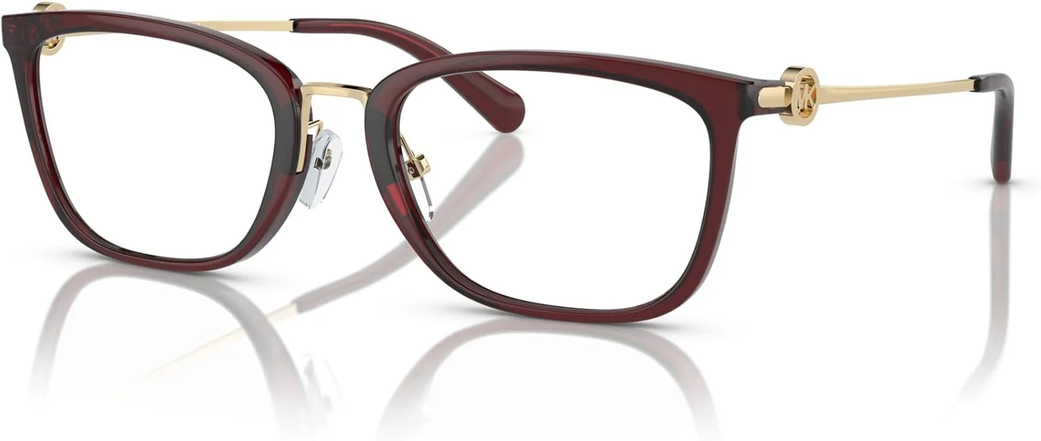 عینک طبی زنانه مستطیلی Michael Kors مدل MK4054 Captiva، قرمز تیره/لنز نمایشی، 54 میلی متر عینک طبی زنانه مستطیلی Michael Kors مدل MK4054 Captiva، قرمز تیره/لنز نمایشی، 54 میلی متر