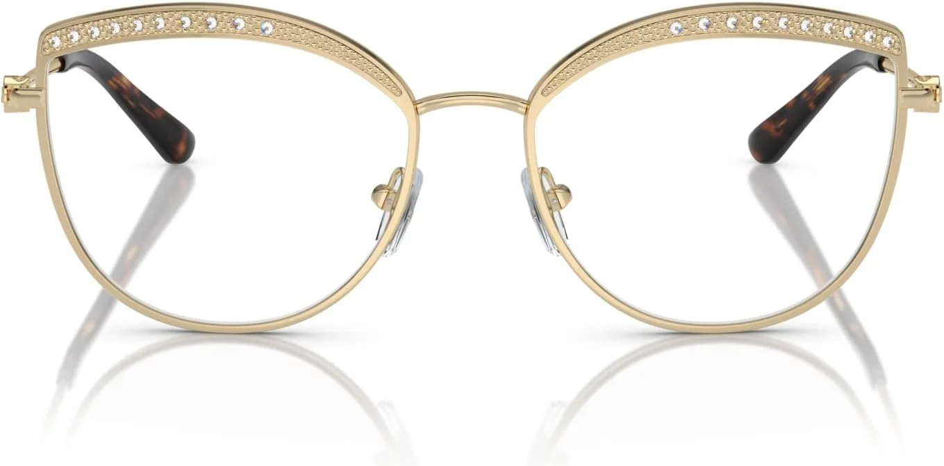 فریم عینک طبی چشم گربه ای زنانه مایکل کورس مدل MK3072 Napier، طلایی روشن/نگین کریستالی/لنز نمایشی، 54 میلی متر، طلایی روشن/نگین کریستالی/لنز نمایشی، 54 میلی متر
