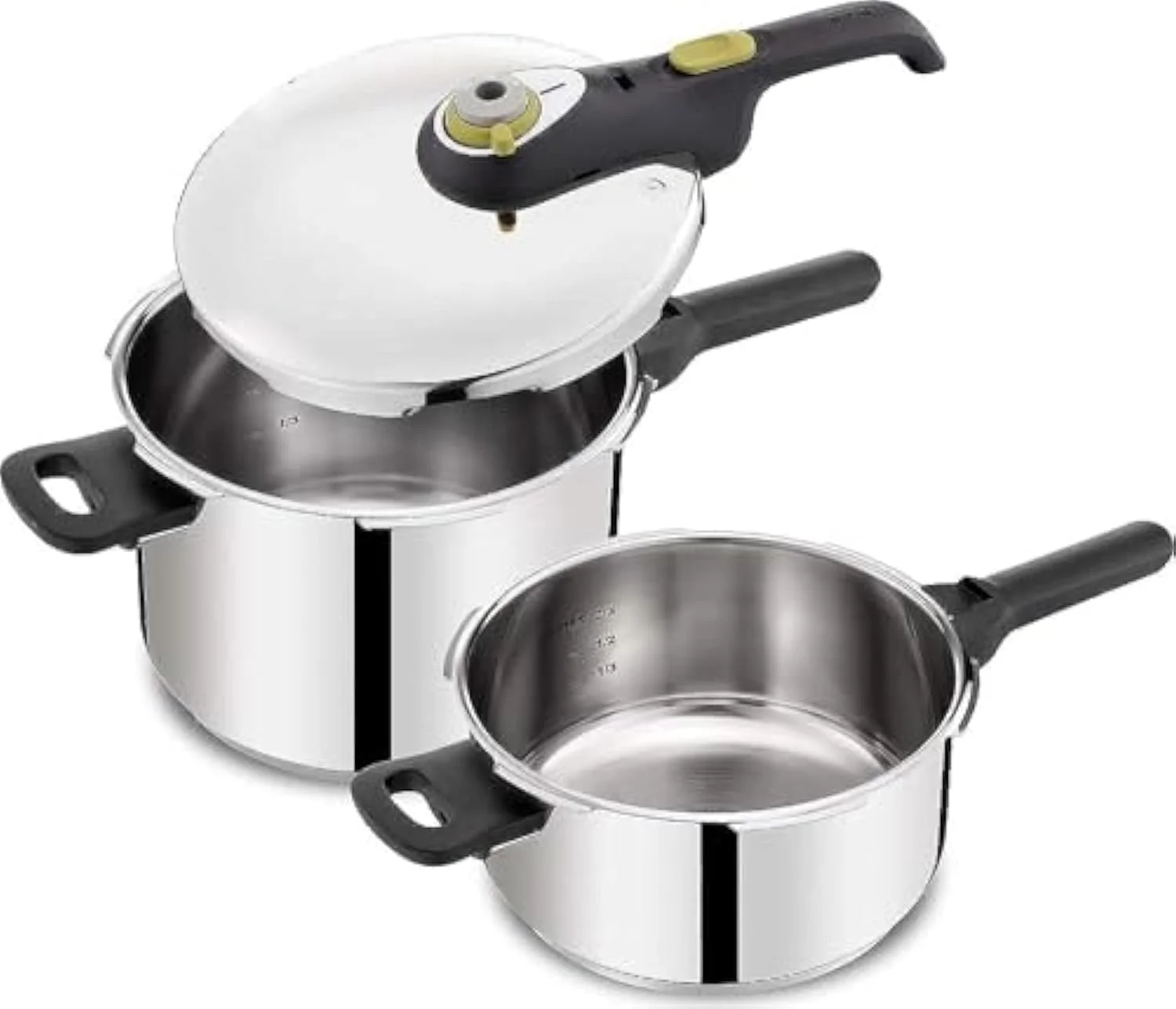زودپز دستی استیل تفال، 6 لیتر، 4 لیتر، نقره ای، ست 3 تکه - P2544331