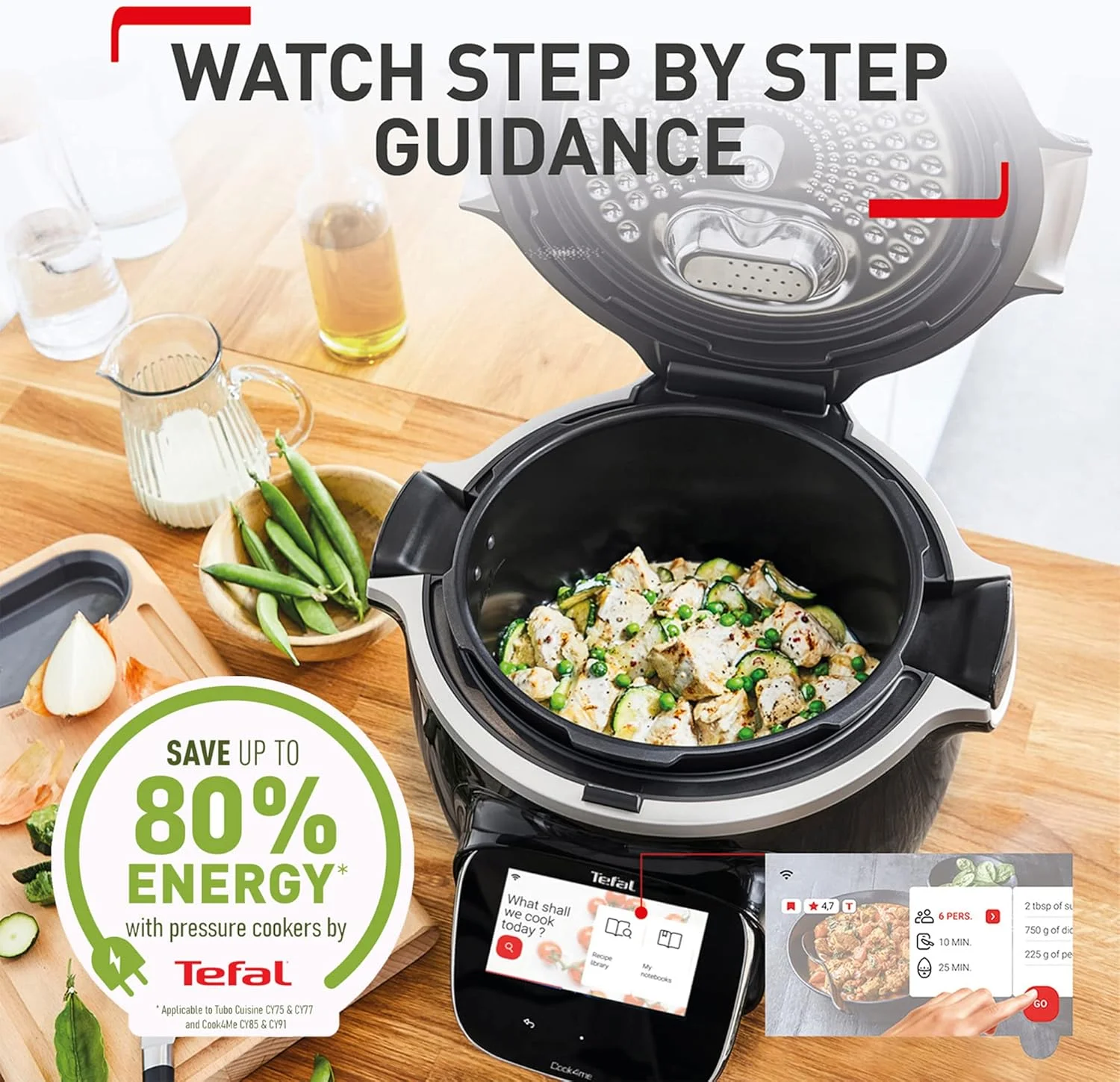 زودپز دیجیتالی متصل تفال Cook4me Touch CY912840 - 6 لیتر / مشکی و استیل ضد زنگ زودپز دیجیتالی متصل تفال Cook4me Touch CY912840 - 6 لیتر / مشکی و استیل ضد زنگ