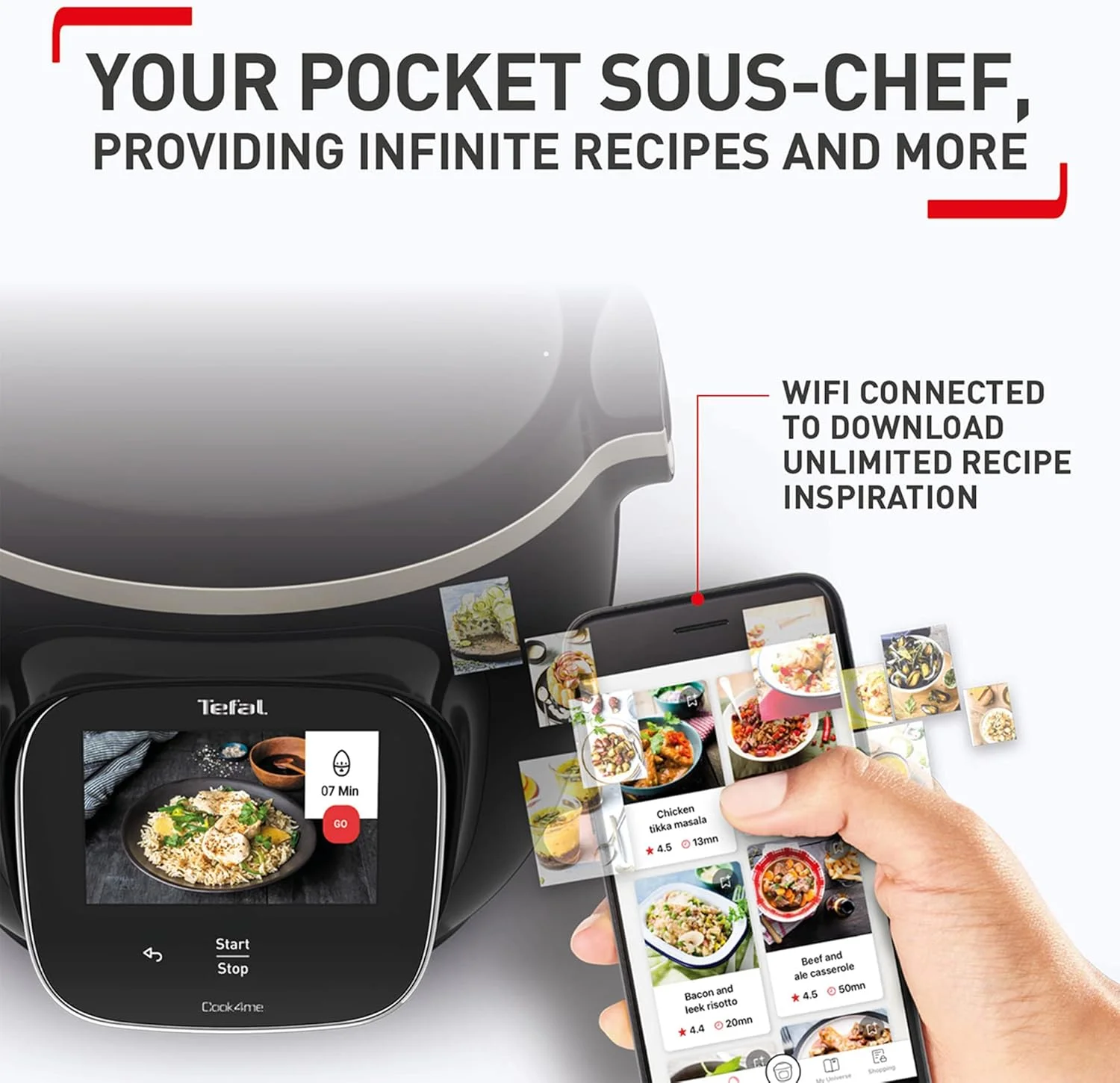 زودپز دیجیتالی متصل تفال Cook4me Touch CY912840 - 6 لیتر / مشکی و استیل ضد زنگ زودپز دیجیتالی متصل تفال Cook4me Touch CY912840 - 6 لیتر / مشکی و استیل ضد زنگ