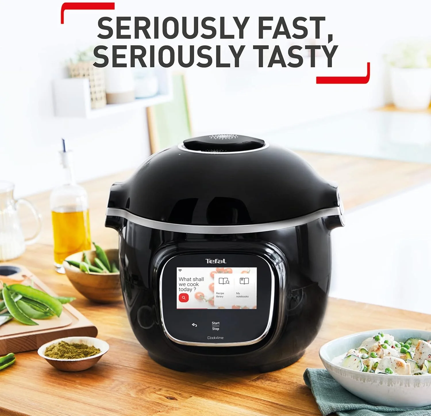 زودپز دیجیتالی متصل تفال Cook4me Touch CY912840 - 6 لیتر / مشکی و استیل ضد زنگ زودپز دیجیتالی متصل تفال Cook4me Touch CY912840 - 6 لیتر / مشکی و استیل ضد زنگ