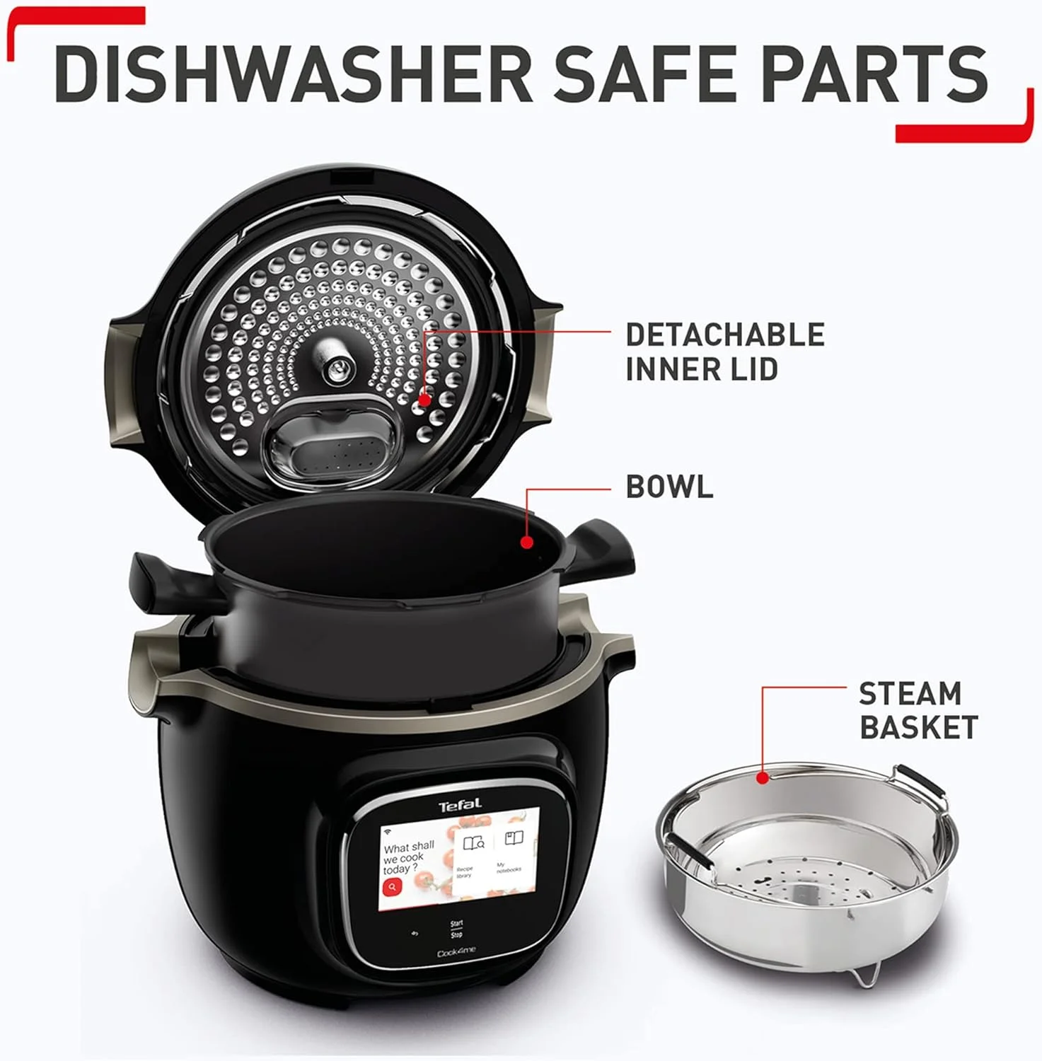 زودپز دیجیتالی متصل تفال Cook4me Touch CY912840 - 6 لیتر / مشکی و استیل ضد زنگ زودپز دیجیتالی متصل تفال Cook4me Touch CY912840 - 6 لیتر / مشکی و استیل ضد زنگ