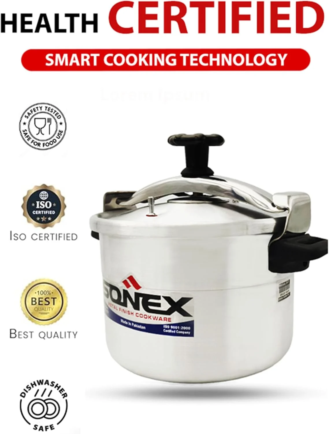 زودپز کلاسیک 11 لیتری سونِکس - آلومینیوم درجه یک، سوپاپ ایمنی پیشرفته، پرداخت فلزی، پخت سریع و یکنواخت، قابل شستشو در ماشین ظرفشویی زودپز کلاسیک 11 لیتری سونِکس - آلومینیوم درجه یک، سوپاپ ایمنی پیشرفته، پرداخت فلزی، پخت سریع و یکنواخت، قابل شستشو در ماشین ظرفشویی