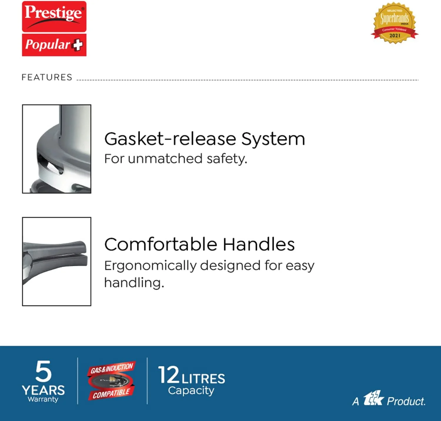 زودپز پرستیژ مدل Popular Plus با قابلیت استفاده روی اجاق القایی، ۱۲ لیتر زودپز پرستیژ مدل Popular Plus با قابلیت استفاده روی اجاق القایی، ۱۲ لیتر