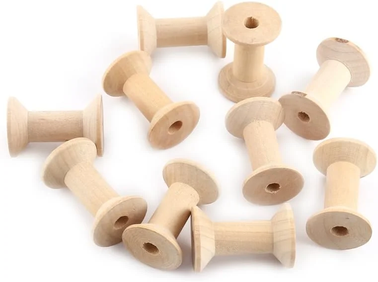 بسته 10 عددی ماسوره نخ چوبی خالی، رنگ چوب، 47mm X 31mm بسته 10 عددی ماسوره نخ چوبی خالی، رنگ چوب، 47mm X 31mm