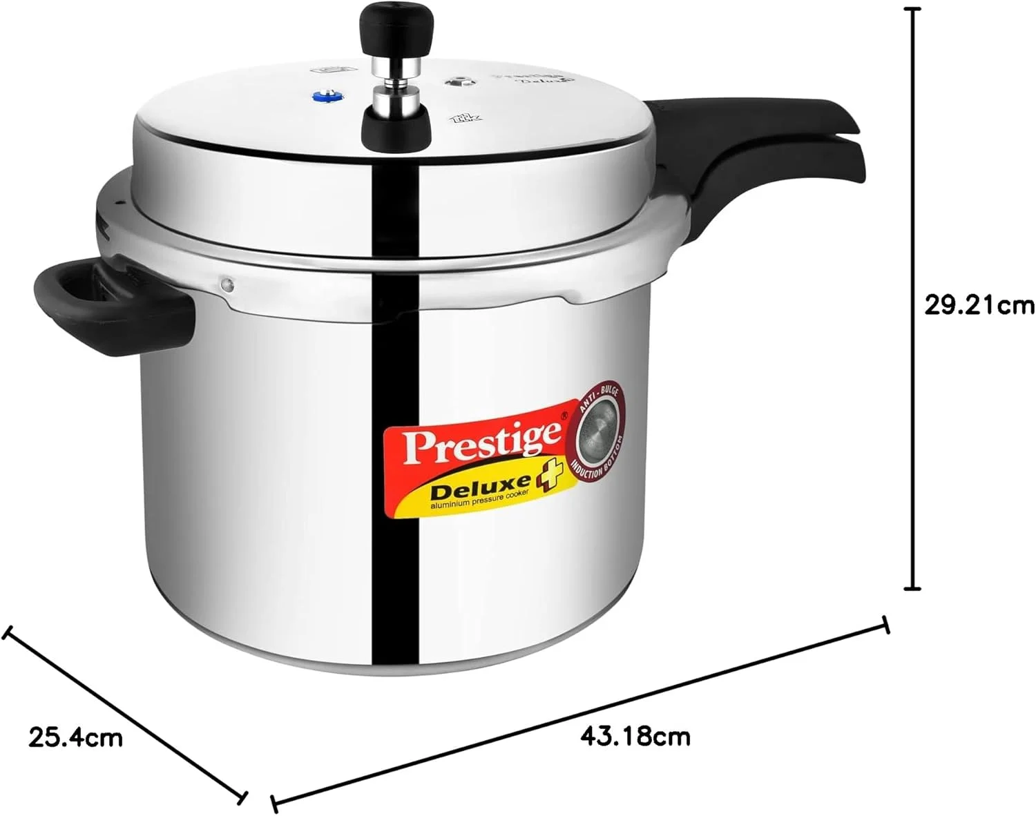 زودپز پرستیژ دلوکس پلاس 10 لیتری | آلومینیوم | دسته های بادوام با پیچ دوبل | نشانگر فشار اختصاصی | سازگار با اجاق القایی - نقره ای زودپز پرستیژ دلوکس پلاس 10 لیتری | آلومینیوم | دسته های بادوام با پیچ دوبل | نشانگر فشار اختصاصی | سازگار با اجاق القایی - نقره ای