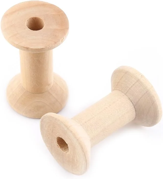 بسته 10 عددی ماسوره نخ چوبی خالی، رنگ چوب، 47mm X 31mm بسته 10 عددی ماسوره نخ چوبی خالی، رنگ چوب، 47mm X 31mm