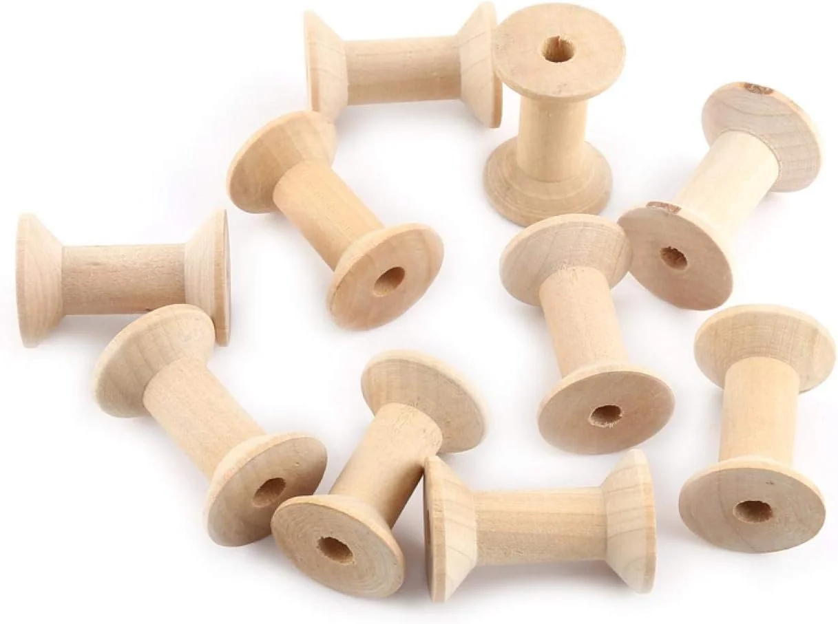قرقره نخ خالی - 10 عدد قرقره نخ خالی چوبی رنگ چوب طبیعی 47mm x 31mm قرقره نخ خالی - 10 عدد قرقره نخ خالی چوبی رنگ چوب طبیعی 47mm x 31mm
