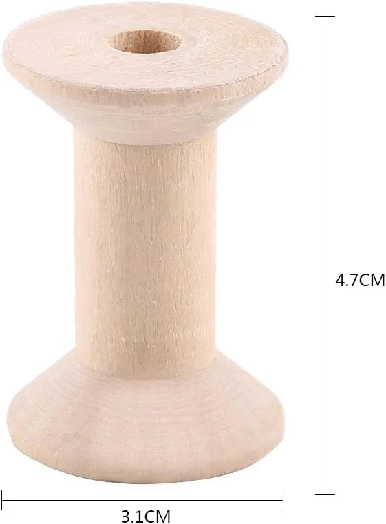 - قرقره خالی - 10 عدد قرقره نخ خالی چوبی رنگ چوب طبیعی 47mm x 31mm - قرقره خالی - 10 عدد قرقره نخ خالی چوبی رنگ چوب طبیعی 47mm x 31mm
