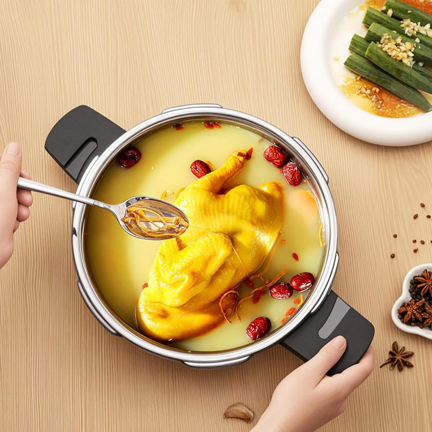 زودپز کوچک استیل، زودپز 2 لیتری مناسب اجاق گازهای القایی، ظروف استیل برای آشپزخانه، رستوران، کمپینگ در فضای باز