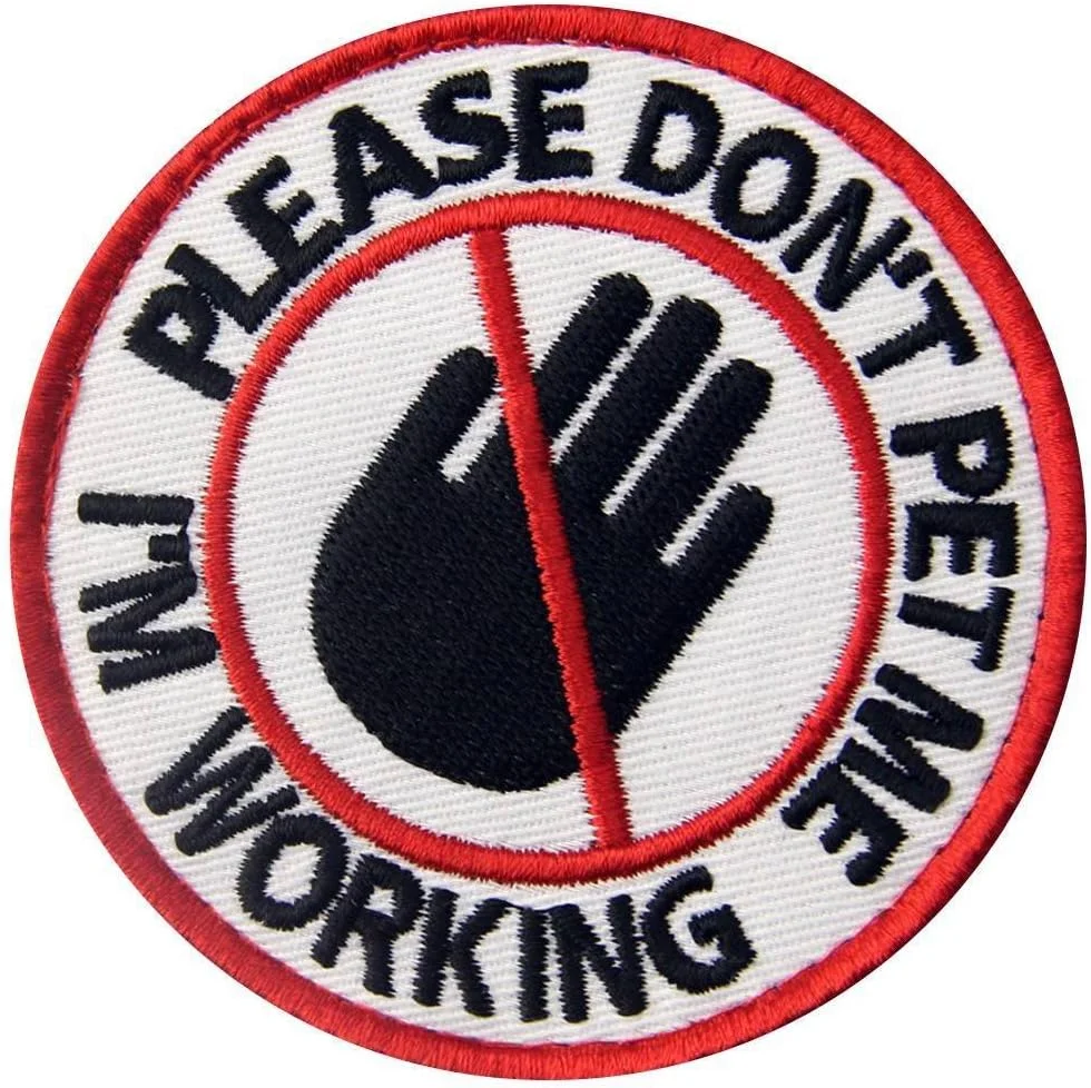 EmbTao Service Dog Please Don't Pet Me I'm Working Vests/Harnesses Emblem Embroidered Fastener Hook & Loop Patch