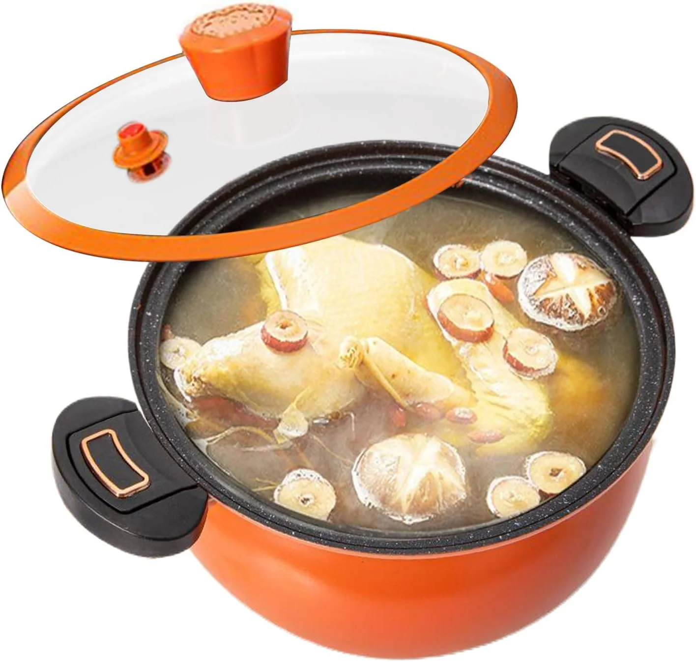 قابلمه زودپز | قابلمه آشپزی آشپزخانه | زودپز نچسب با گرمایش سریع به همراه درب شیشه ای برای پخت و پز، جوشاندن، تهیه سوپ در آشپزخانه منزل