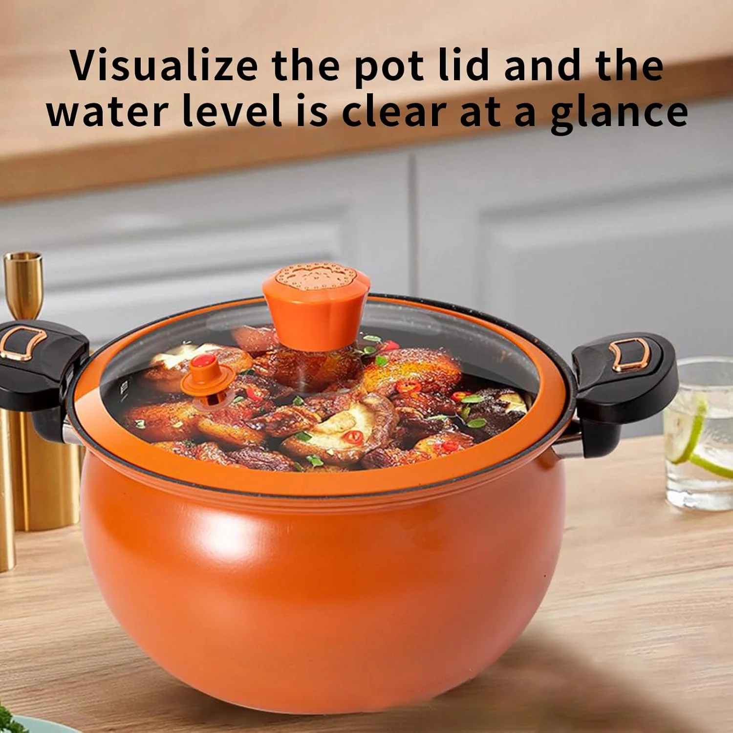 زودپز | قابلمه نچسب | زودپز نچسب با درب شفاف برای جوشاندن غذا، سوپ، خورشت، مناسب برای اجاق گازهای القایی خانگی و آشپزی در آشپزخانه