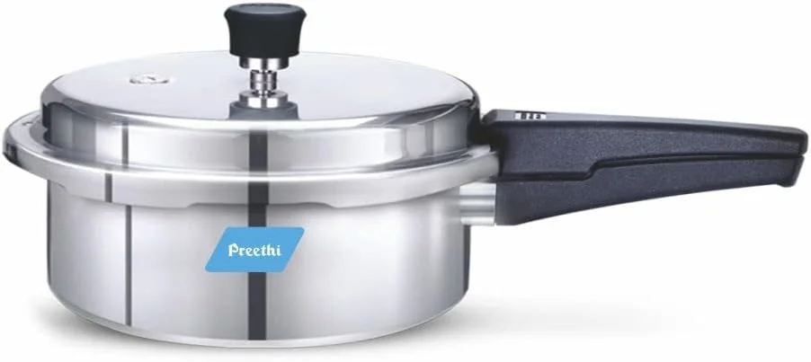 زودپز آلومینیومی پریتی با درب بیرونی و پایه القایی، ۲ لیتر، نقره ای