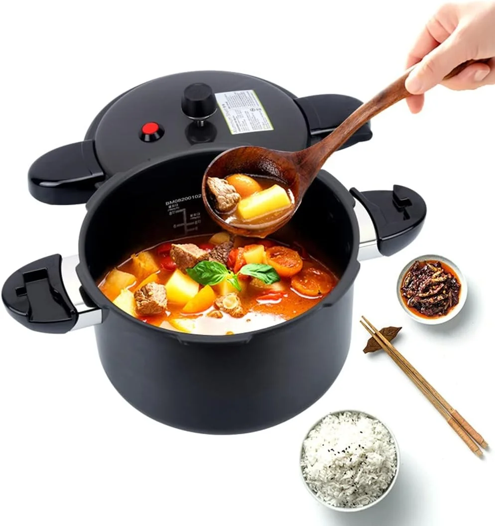 زودپز استیل ضد زنگ PN با ظرفیت 5.5 لیتر - مروارید سیاه، کیفیت عالی، پخت سریع، ویژگی های ایمنی - ایده آل برای آشپزخانه های خانگی و حرفه ای BNPC10