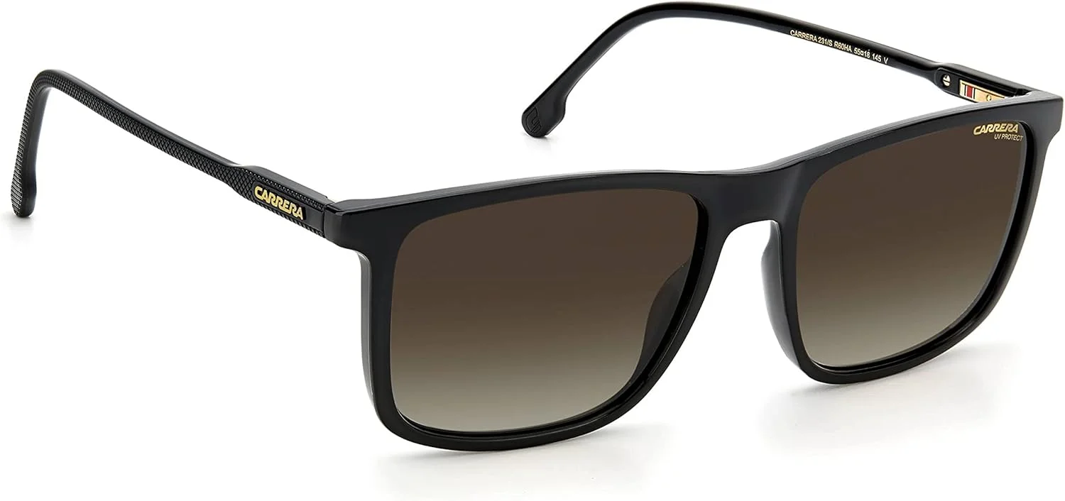 عینک آفتابی ویفرر Carrera، مشکی با لنزهای قهوه ای градиент مدل CARRERA 231/S R60 HA، سایز لنز 55 میلی متر عینک آفتابی ویفرر Carrera، مشکی با لنزهای قهوه ای градиент مدل CARRERA 231/S R60 HA، سایز لنز 55 میلی متر