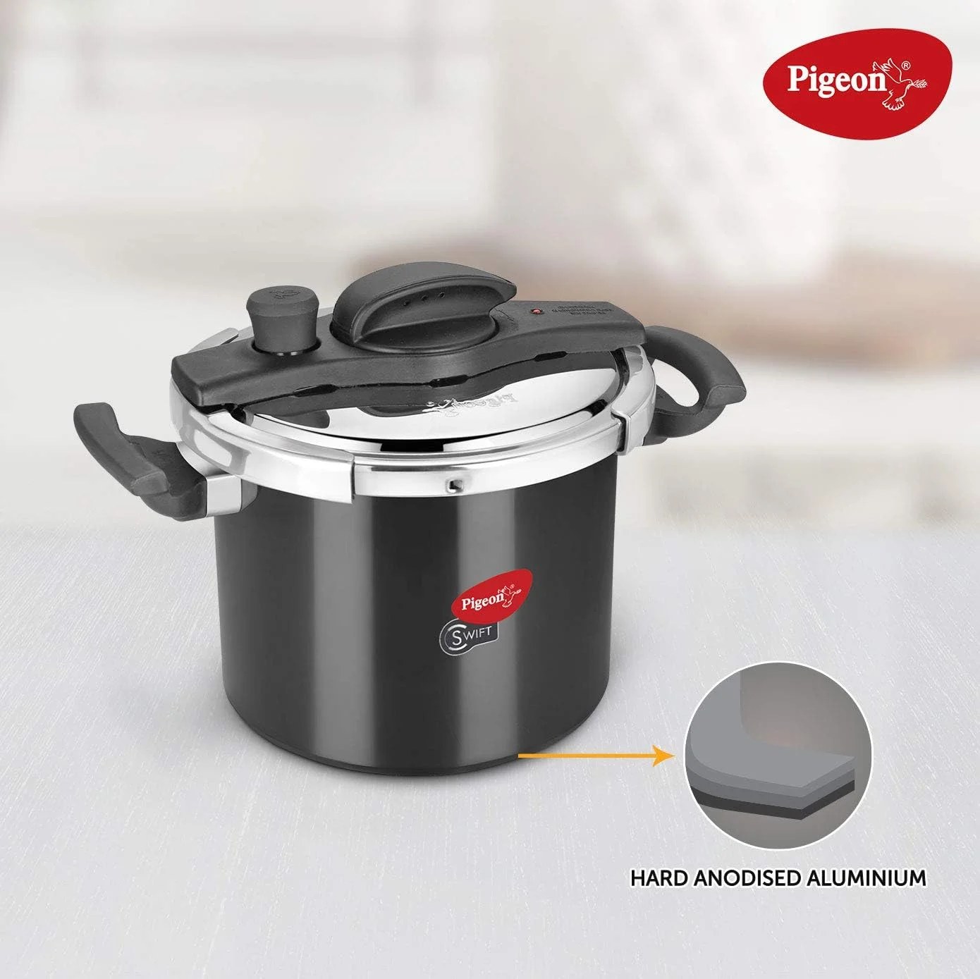 زودپز کبوتر، مشکی، 6 لیتر، 12780