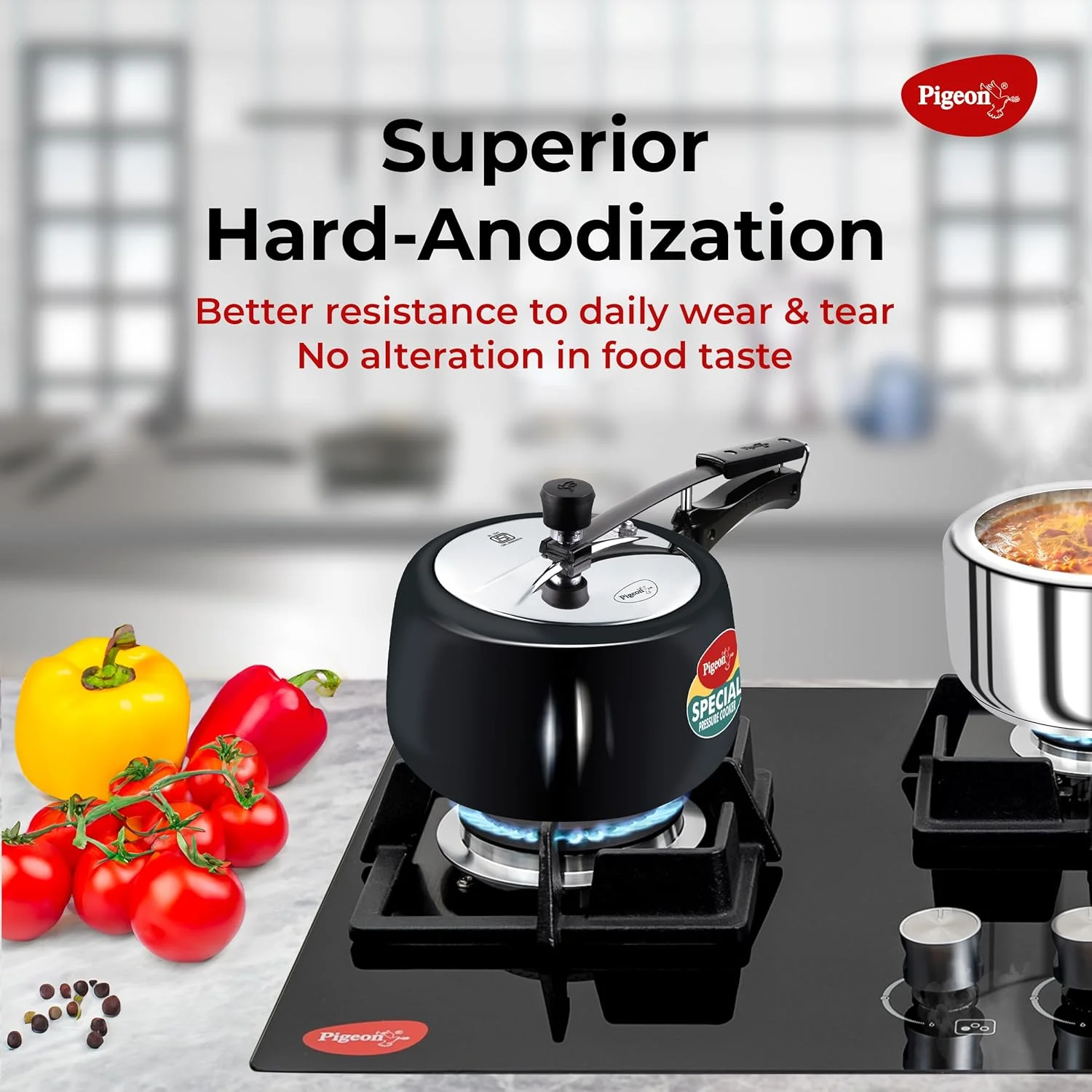 زودپز 3 لیتری Special Plus Pigeon by Stovekraft با درب داخلی آنودایز سخت و پایه القایی