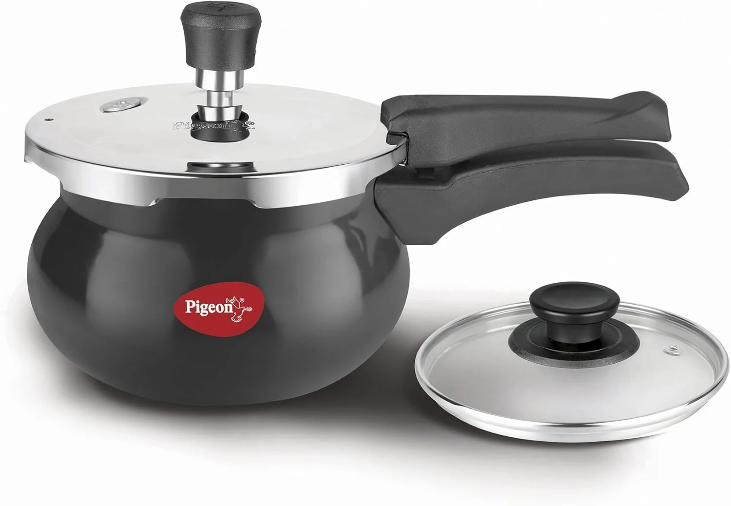 زودپز دستی هندی با پوشش سخت آنودایز تیتانیوم کبوتر مدل 12638، مشکی، 2 لیتر