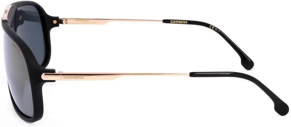 عینک آفتابی مستطیلی CARRERA-COOL65 0I46/JO مشکی/طلایی خاکستری آینه طلایی، مشکی/طلایی، 64