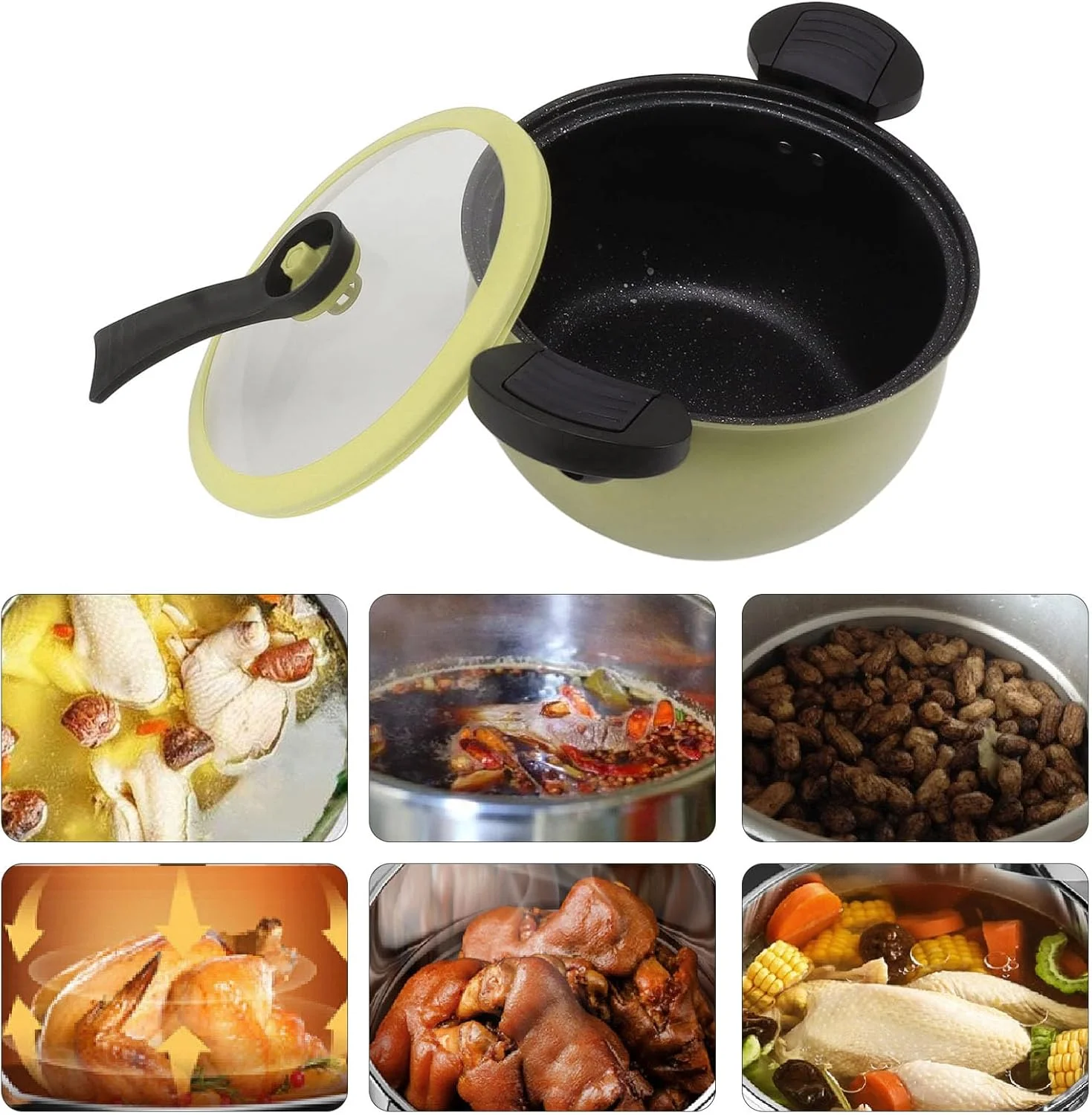 زودپز میکرو نچسب PenRux، زودپز میکرو کارآمد و ضد جوش برای پخت و پز (7 لیتر)