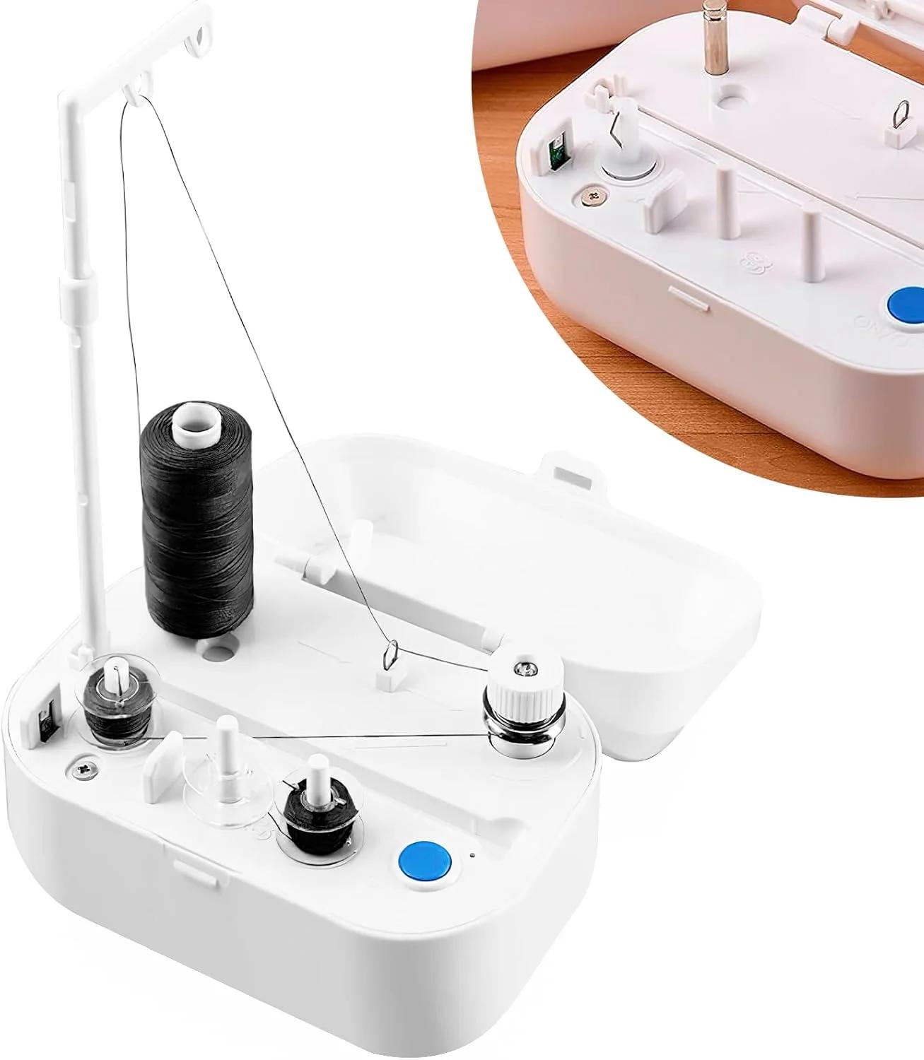 ماسوره پیچ برقی، چرخ خیاطی قابل حمل، ماسوره پیچ اتوماتیک 7.2 واتی با پورت USB-C و کابل، ماسوره پیچ پلاستیکی برای استفاده در سیم پیچی نخ