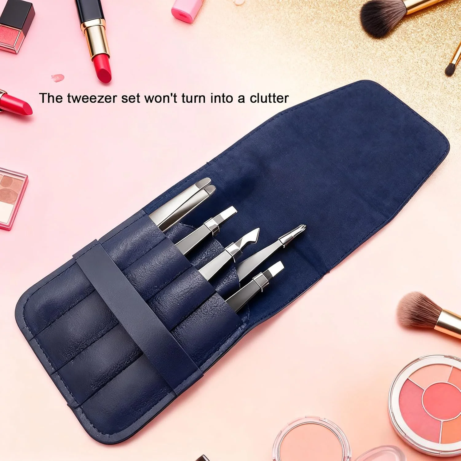 موچین زنانه بیلالیبو برای موهای صورت، ست 5 عددی موچین ابرو مردانه، موچین موهای زیرپوستی، موچین حرفه ای استیل ضد زنگ برای از بین بردن مو