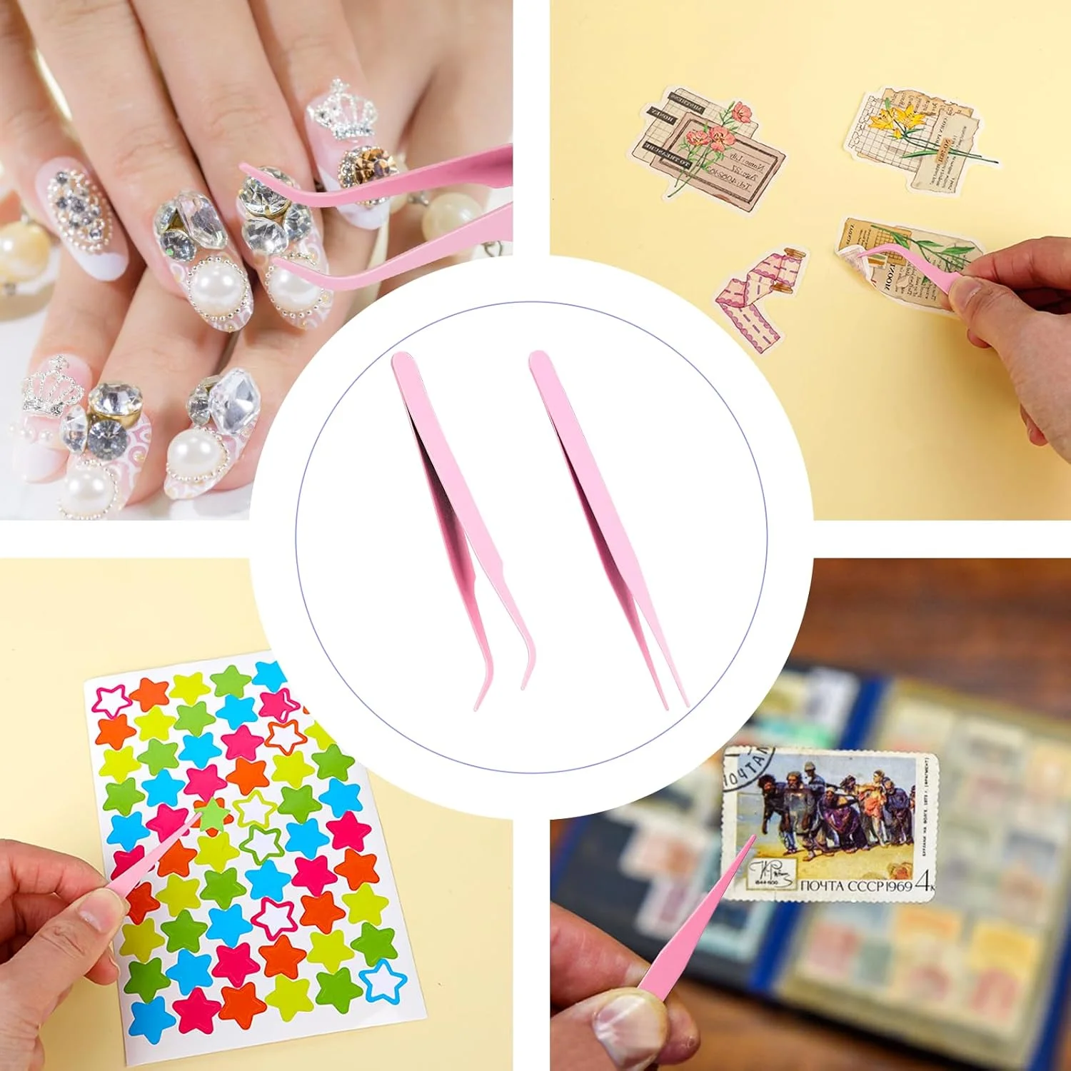 ست موچین برای کارهای دستی، 2 عدد موچین استیل ضد زنگ برای برچسب، موچین چند منظوره با نوک صاف و خمیده، ابزار کوچک جواهرسازی برای پروژه های پیچیده DIY، کارت سازی، اسکرپ بوکینگ، مدل ست موچین برای کارهای دستی، 2 عدد موچین استیل ضد زنگ برای برچسب، موچین چند منظوره با نوک صاف و خمیده، ابزار کوچک جواهرسازی برای پروژه های پیچیده DIY، کارت سازی، اسکرپ بوکینگ، مدل