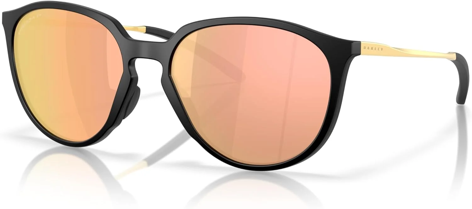 عینک آفتابی زنانه Oakley، فریم مشکی مات، لنزهای پلاریزه خاکستری Prizm، 57 میلی متر