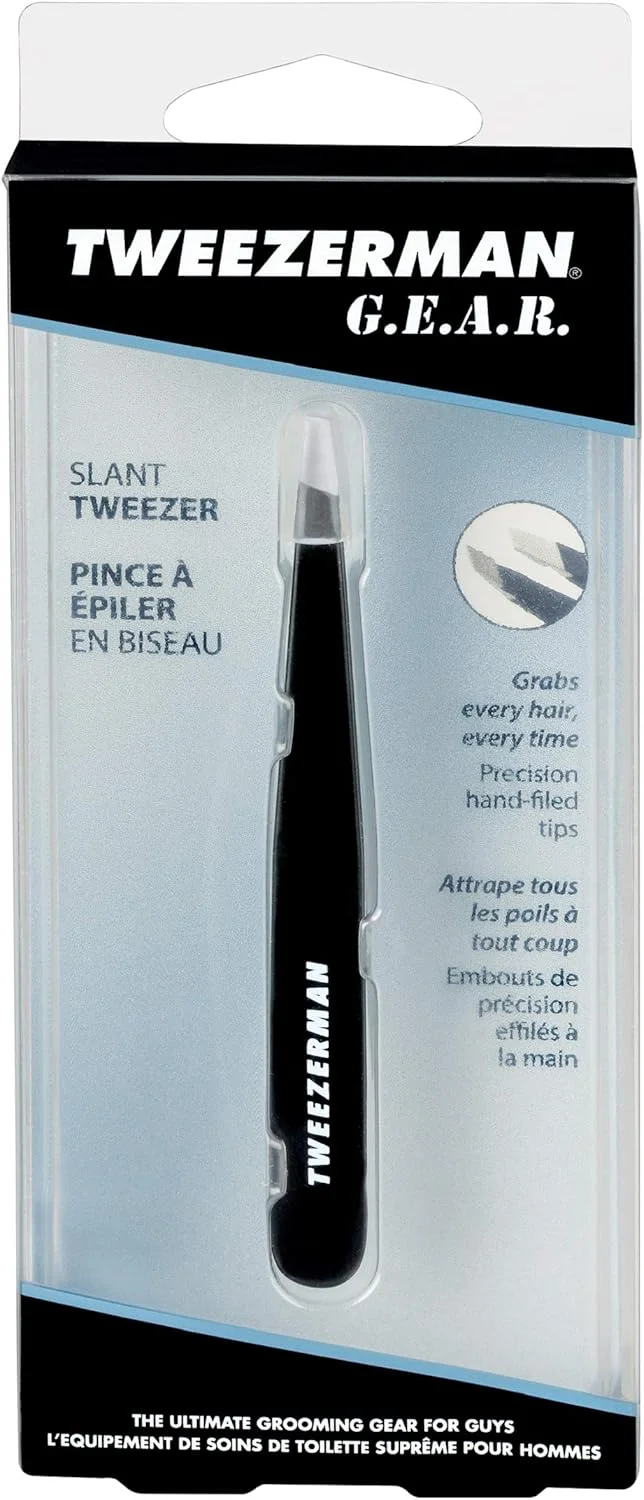 موچین نوک کج مردانه Tweezerman G.E.A.R. - مدل Midnight شماره 12301-Mg موچین نوک کج مردانه Tweezerman G.E.A.R. - مدل Midnight شماره 12301-Mg