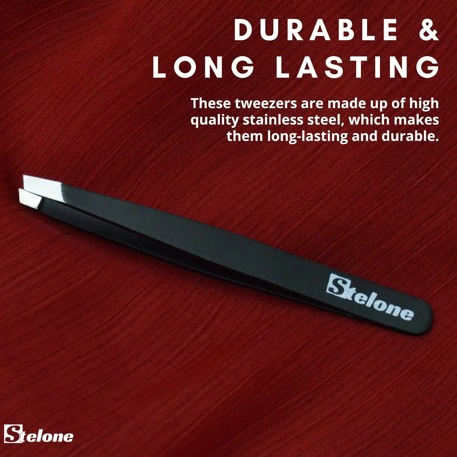موچین ابرو Stelone - موچین ابرو نوک مورب حرفه ای استیل ضد زنگ برای زنان و مردان - دقت عالی در ابرو، موهای صورت و موهای زیر پوستی (مشکی) موچین ابرو Stelone - موچین ابرو نوک مورب حرفه ای استیل ضد زنگ برای زنان و مردان - دقت عالی در ابرو، موهای صورت و موهای زیر پوستی (مشکی)