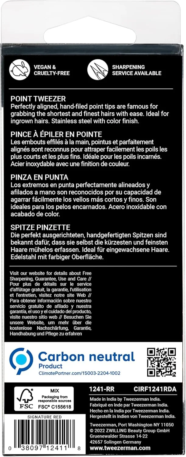 موچین نوک تیز Tweezerman - مدل قرمز امضا شماره 1241-Rr موچین نوک تیز Tweezerman - مدل قرمز امضا شماره 1241-Rr