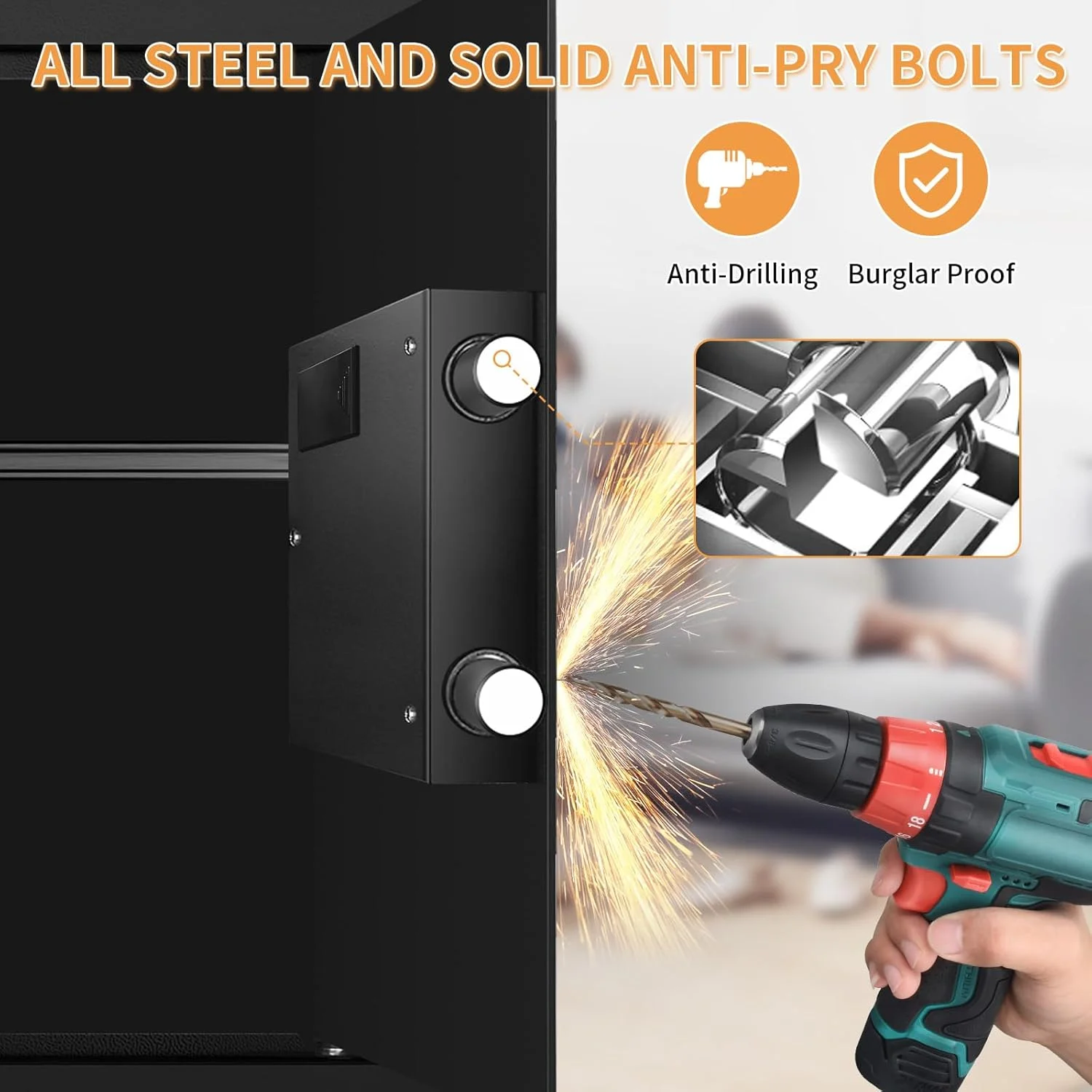 گاوصندوق بزرگ نسوز 93 لیتری برای مصارف خانگی، صندوق امانات دیجیتال ضد آب و نسوز با صفحه کلید الکترونیکی و کلیدهای یدکی، کابینت اسناد ضد سرقت و نسوز برای پول، دارو و اشیاء قیمتی