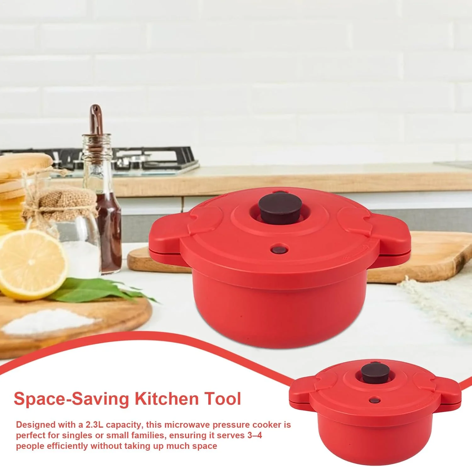 زودپز مایکروویو، ظروف پخت و پز سریع مایکروویو، ابزار پخت و پز چند منظوره 2.3 لیتری، زودپز سریع برای پخت شام، صبحانه، مسافرت، خانه، ناهار، محل کار، آشپزخانه، خوابگاه