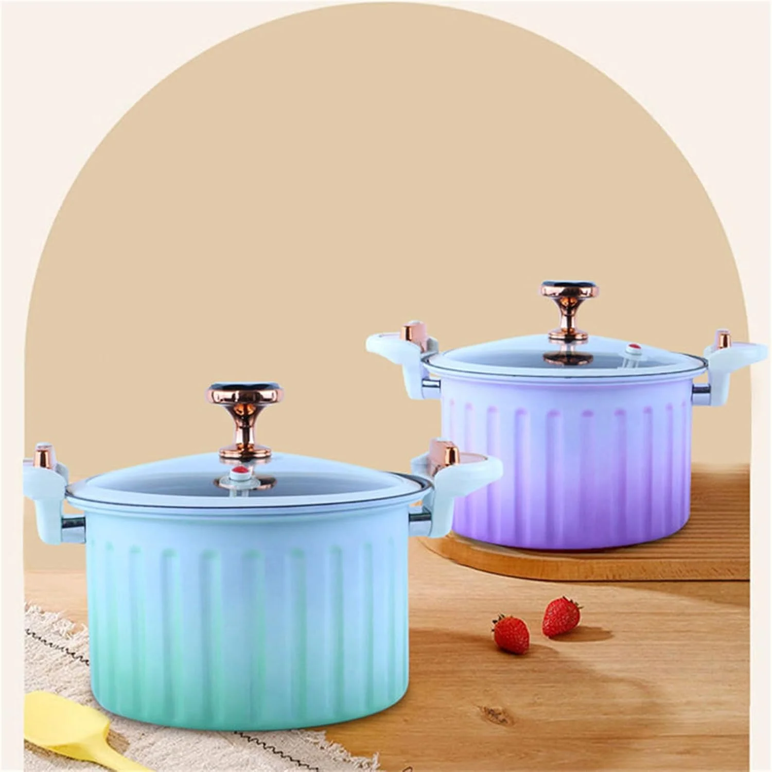 زودپز 8 لیتری لد نکسِم، قابلمه های ریز برشته کن، قابلمه فشاری نچسب با روکش مینا، با درب، واشر سیلیکونی، سوپاپ ضد ریزش، قابلمه فشاری برای پخت و پز، بنفش