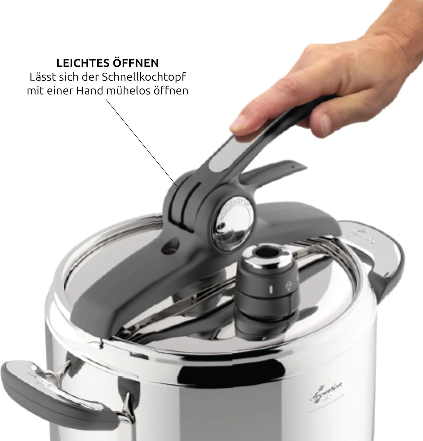 زودپز ۷ لیتری لاگوستینا نوویا ویتامین Lagoeasy'UP ساخته شده از استیل ضد زنگ ۱۸/۱۰، قطر ۲۲ سانتی متر، بخارپز برای اجاق های القایی و گازی، باز شدن آسان درب، دارای سبد بخارپز و ظرف اکو