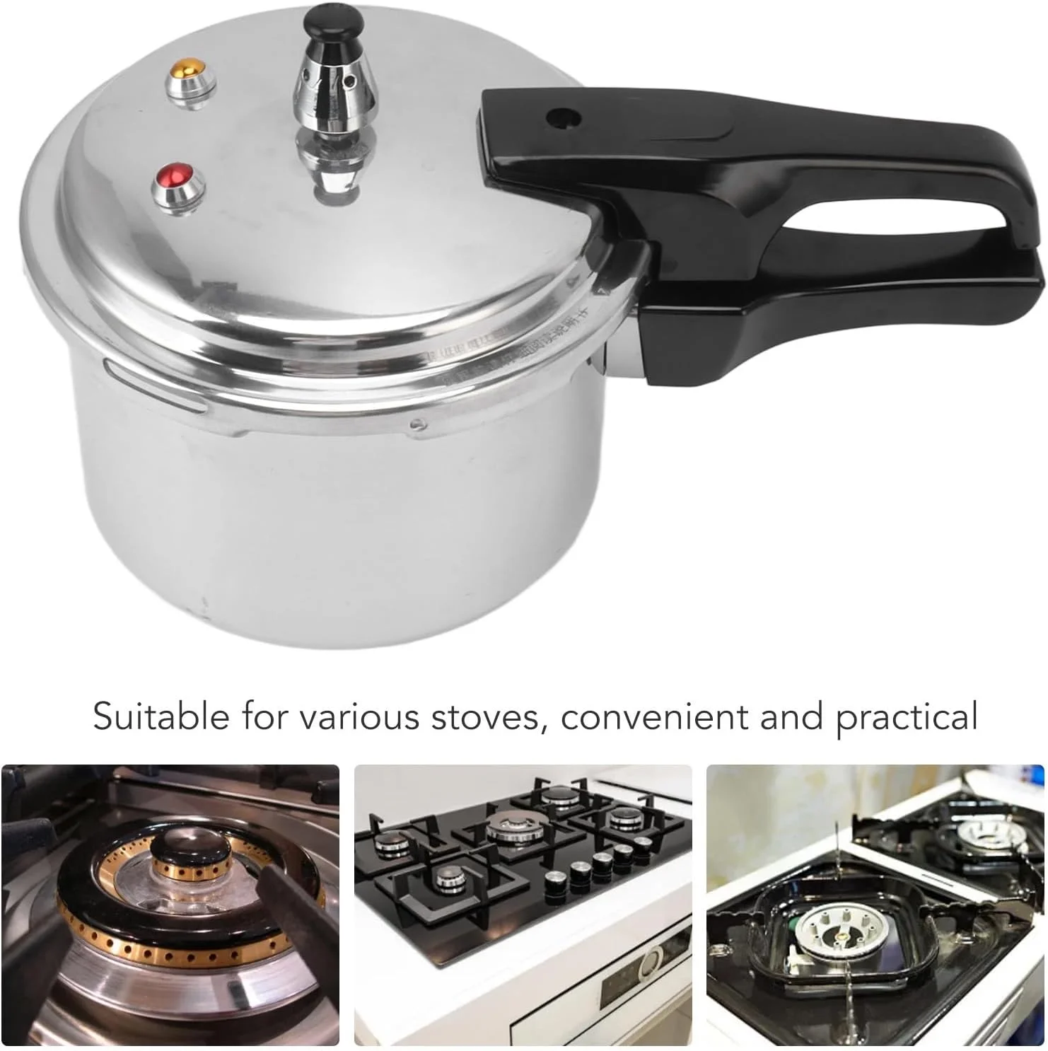 زودپز آلیاژ آلومینیوم LJCM با ظرفیت 3 لیتر، زودپز کوچک با کف 18 سانتی متر، مناسب برای اجاق گاز و اجاق القایی زودپز آلیاژ آلومینیوم LJCM با ظرفیت 3 لیتر، زودپز کوچک با کف 18 سانتی متر، مناسب برای اجاق گاز و اجاق القایی