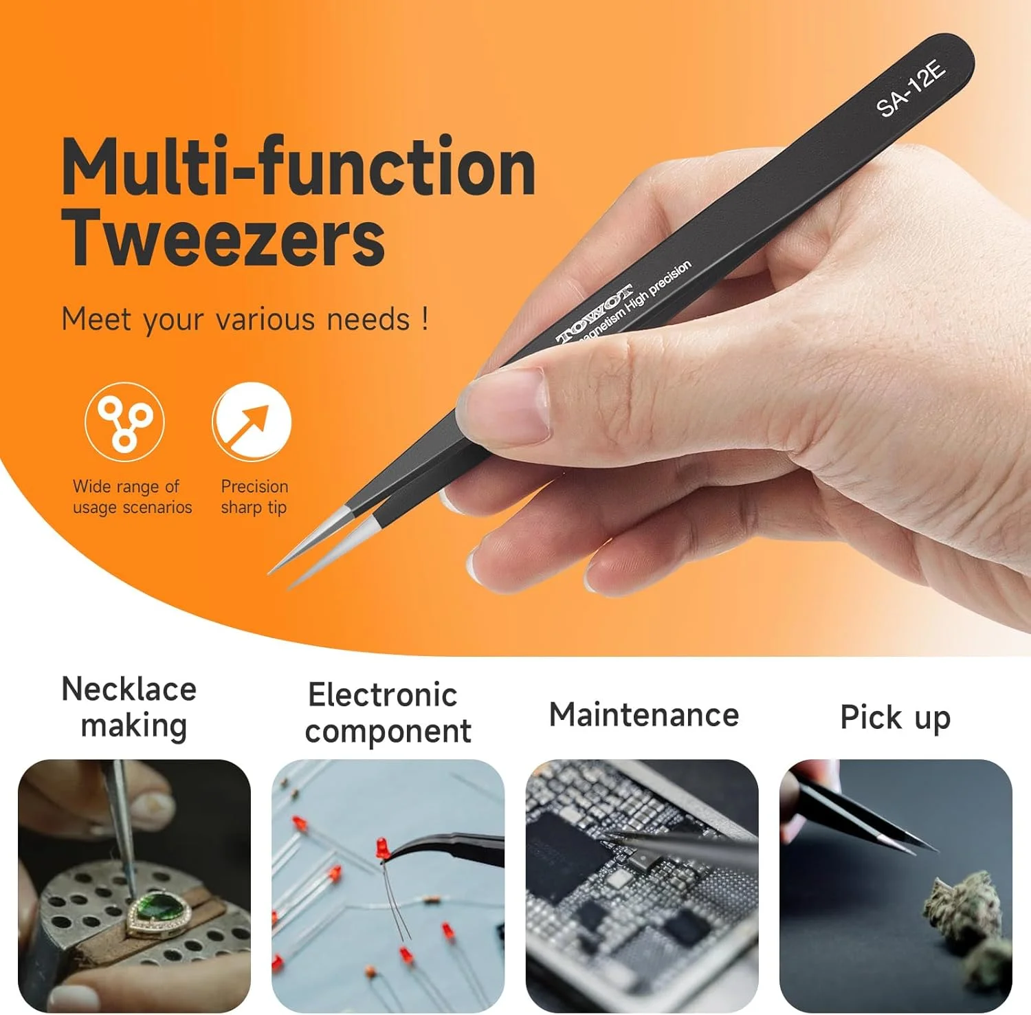 موچین TOWOT (نوک ظریف صاف بلند (140 میلی متر)) موچین TOWOT (نوک ظریف صاف بلند (140 میلی متر))