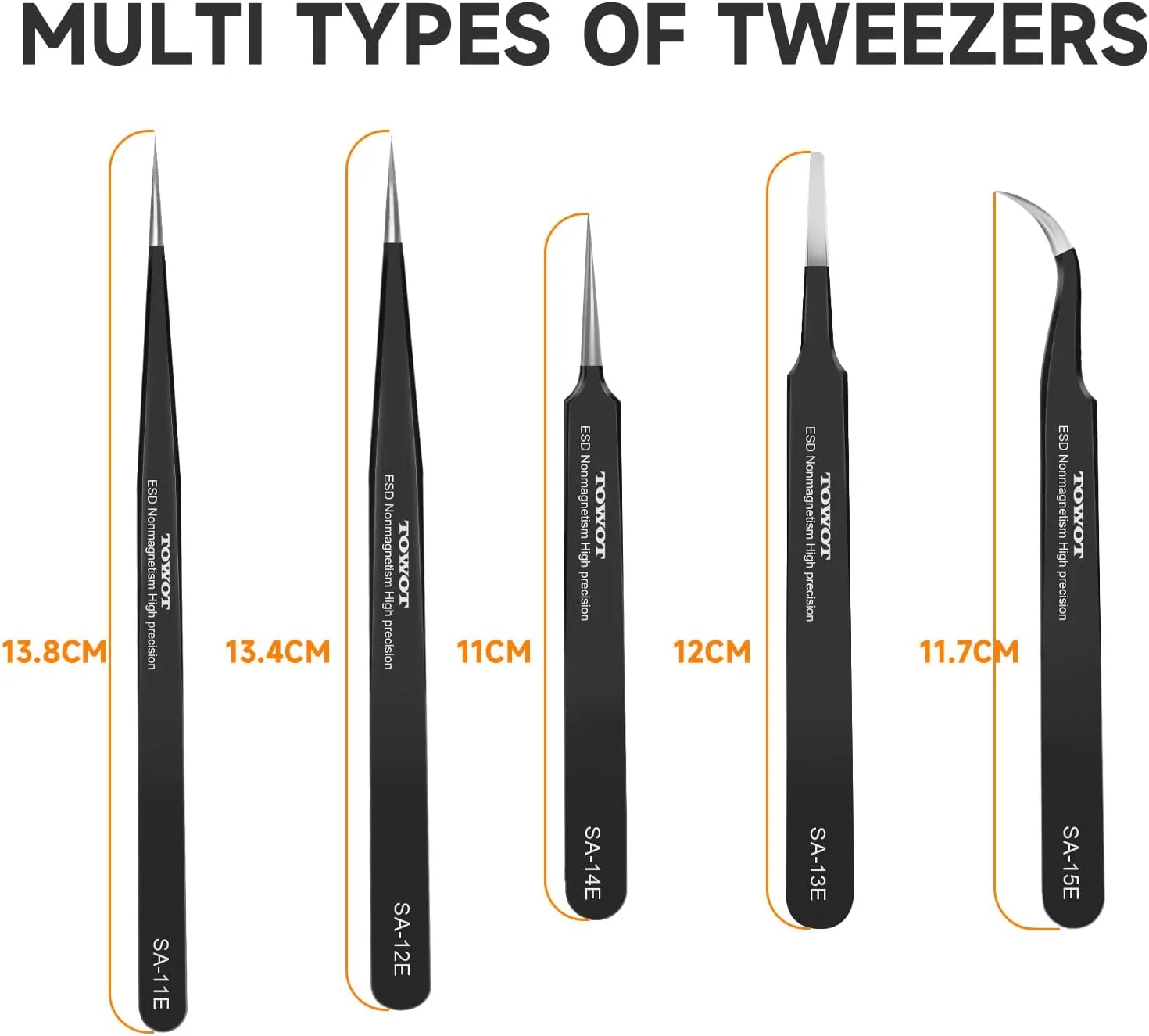 موچین TOWOT (نوک ظریف صاف بلند (140 میلی متر)) موچین TOWOT (نوک ظریف صاف بلند (140 میلی متر))