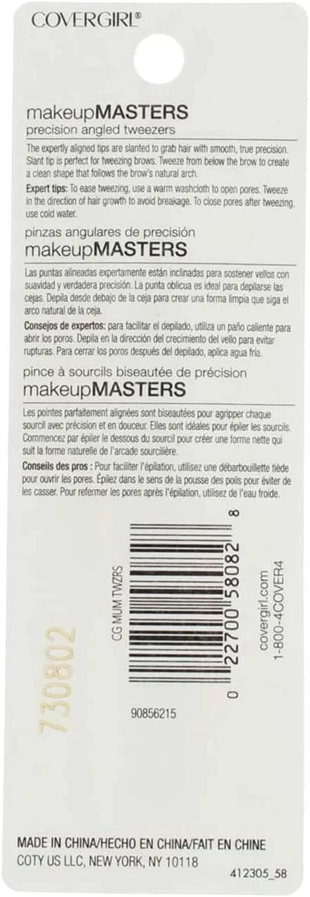 موچین زاویه دار دقیق COVERGIRL Makeup Masters، 1 عدد (بسته بندی ممکن است متفاوت باشد) موچین زاویه دار دقیق COVERGIRL Makeup Masters، 1 عدد (بسته بندی ممکن است متفاوت باشد)