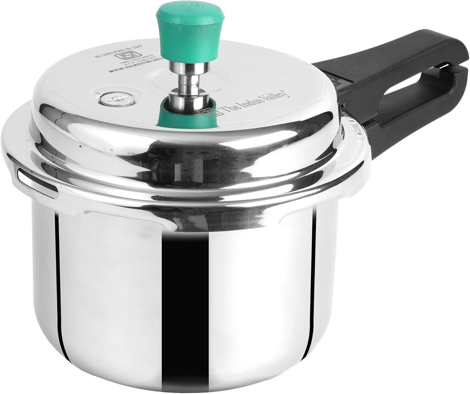 زودپز استیل سه لایه درب بیرونی ایندوس ولی | کوچک، 3 لیتر، 1.8 کیلوگرم | مناسب برای اجاق های القایی | دارای گواهی ISI، بدنه نچسب 3 لایه، 100% خالص و بدون مواد سمی