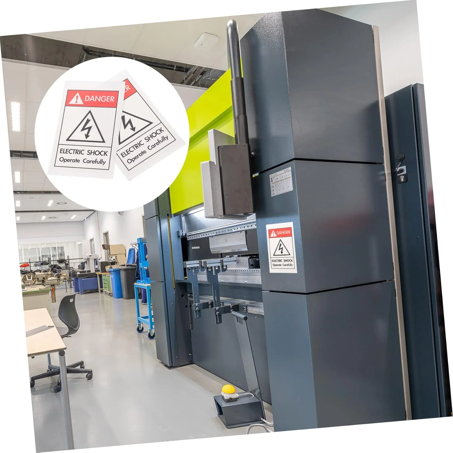 برچسب های دایره ای علائم هشدار دهنده ماشین آلات 6 عددی، برچسب های چسبی، برچسب لوگو، برچسب های ایمنی، برچسب احتیاط، برچسب های هشدار دهنده کاغذی مصنوعی PP، برچسب های مکانیکی گرد