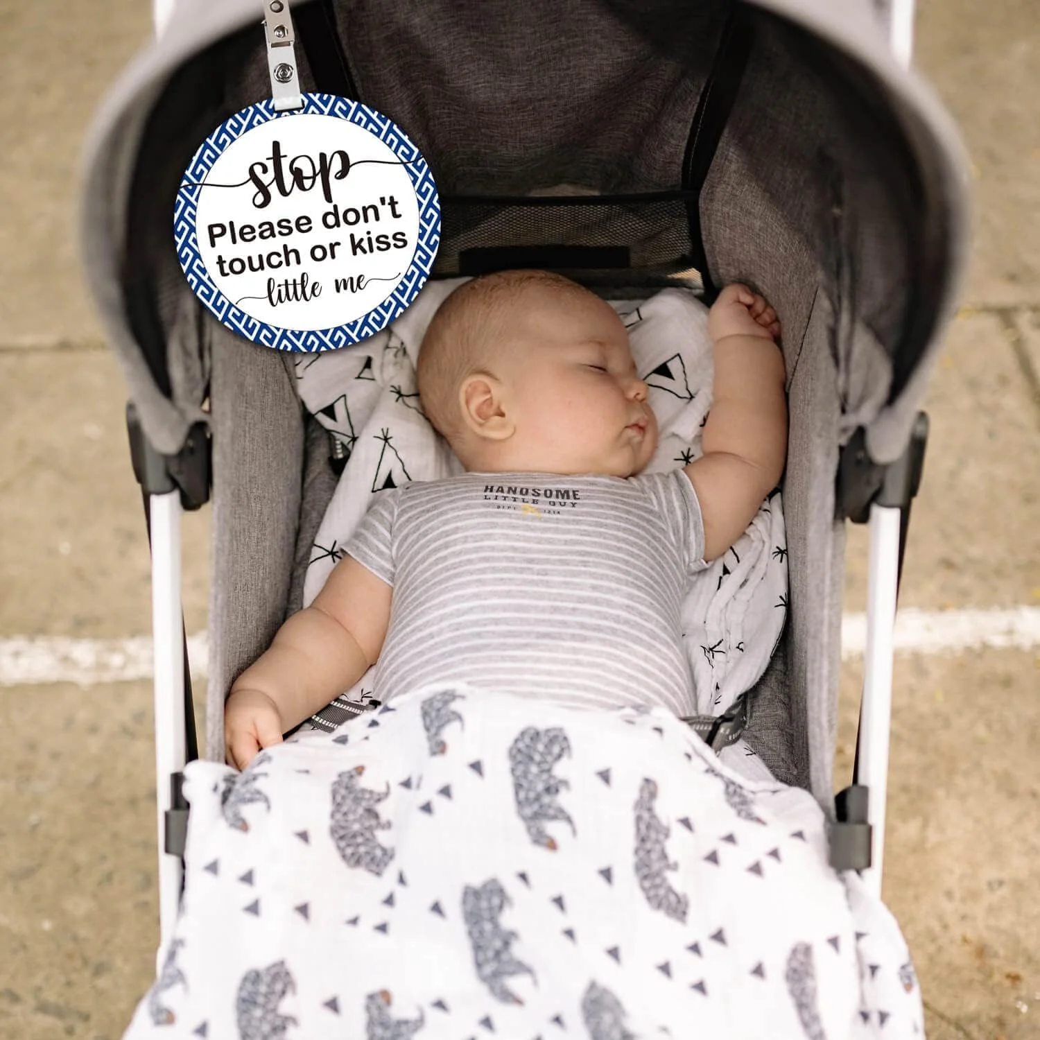 Maxsafe Do Not Touch Baby Signs, 2 Pack Baby Car Safety Signs Tags for Newborn Baby, Stop Touching Baby Car Seat Sign or Stroller Tag - No Touching Tag for Baby Car Accessories.