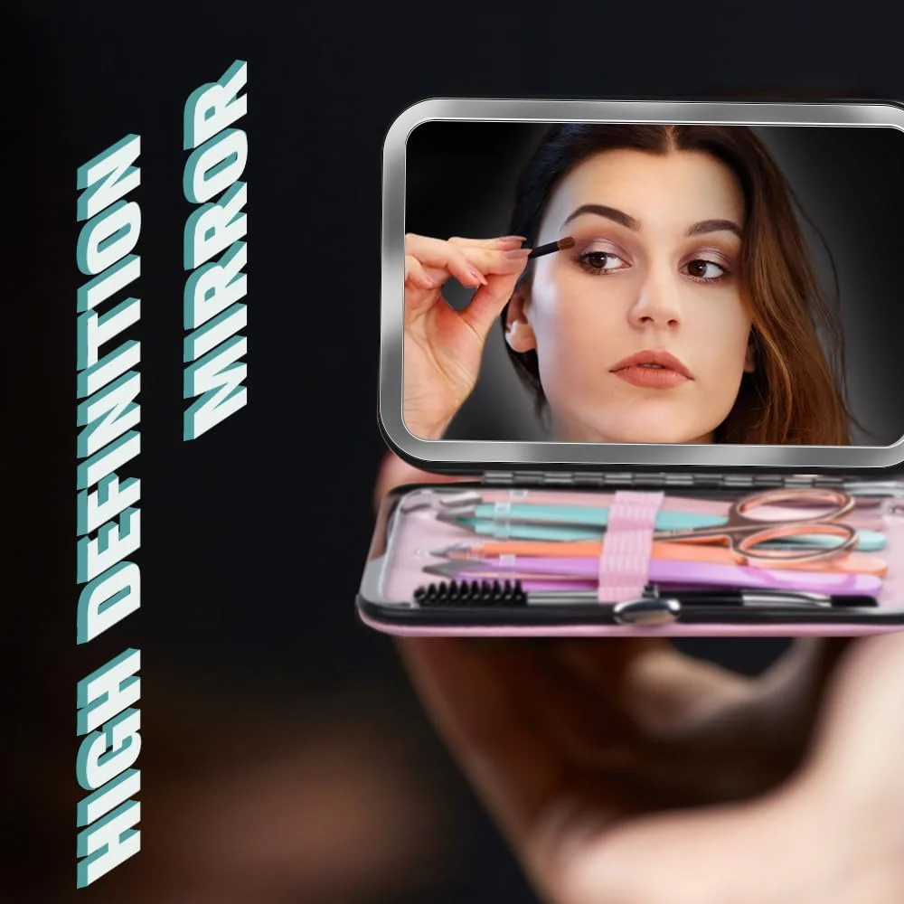 موچین زنانه TsMADDTs برای موهای صورت - ست موچین دقیق با کیف مسافرتی - استیل ضد زنگ با قیچی و آینه موچین زنانه TsMADDTs برای موهای صورت - ست موچین دقیق با کیف مسافرتی - استیل ضد زنگ با قیچی و آینه