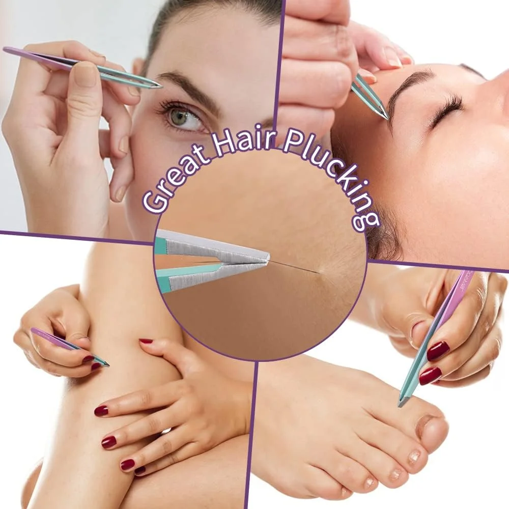 ست موچین ابرو TsMADDTs، ست 7 عددی موچین زنانه، موچین دقیق برای ابرو با قیچی خمیده و تیغ ابرو برای موهای زیر پوستی ست موچین ابرو TsMADDTs، ست 7 عددی موچین زنانه، موچین دقیق برای ابرو با قیچی خمیده و تیغ ابرو برای موهای زیر پوستی