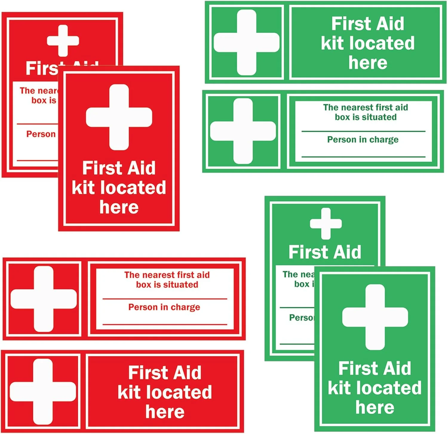 بسته 8 عددی برچسب جعبه کمک های اولیه، علامت اورژانس پزشکی، علامت ایمنی و بهداشت، 4 مجموعه برچسب قرمز و سبز جعبه کمک های اولیه پزشکی، برچسب محل قرارگیری جعبه کمک های اولیه برای اماکن تجاری، مدرسه، اداره بسته 8 عددی برچسب جعبه کمک های اولیه، علامت اورژانس پزشکی، علامت ایمنی و بهداشت، 4 مجموعه برچسب قرمز و سبز جعبه کمک های اولیه پزشکی، برچسب محل قرارگیری جعبه کمک های اولیه برای اماکن تجاری، مدرسه، اداره
